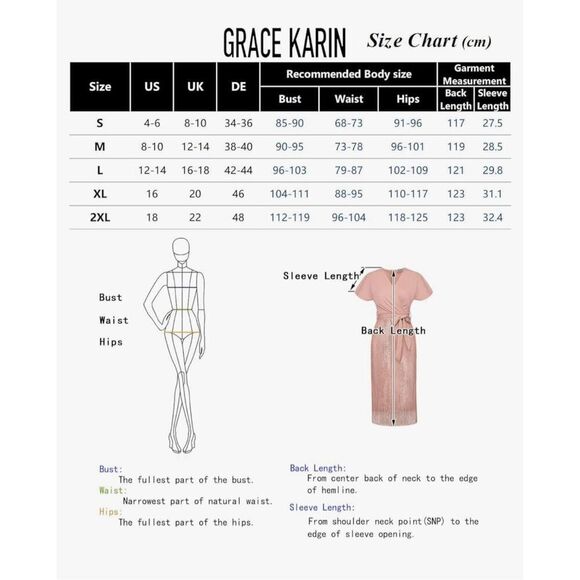 NEW GRACE KARIN Sequin Sparkly Party Dress Cocktail M NO BELT - Picture 6 of 7